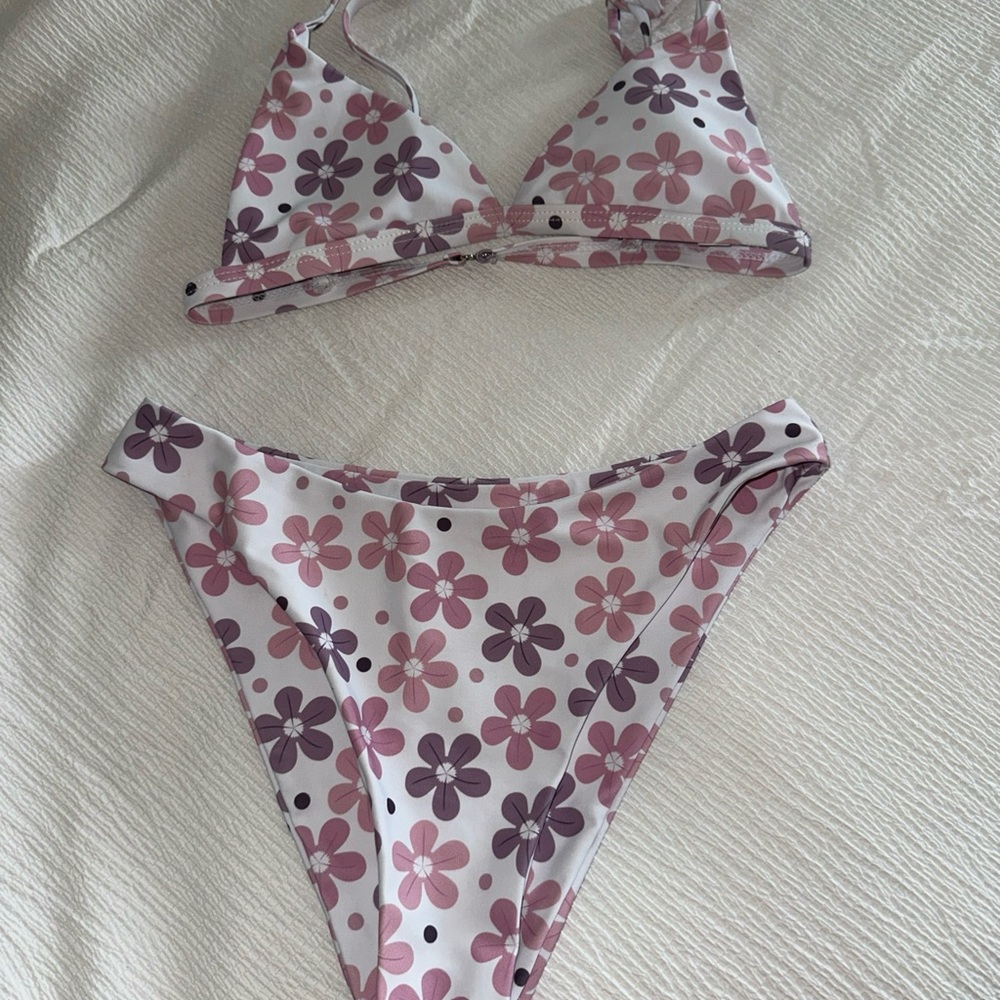 Floral Bikini Set in Pink and Purple